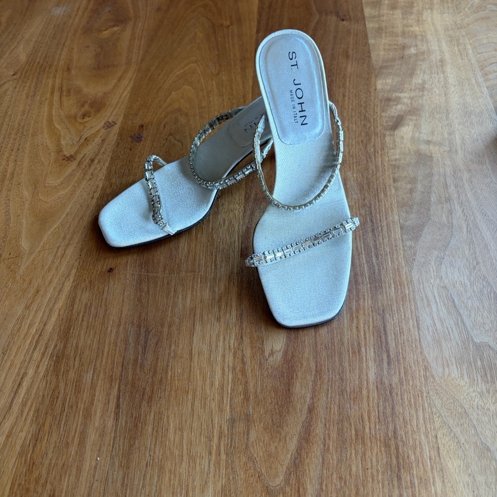 St. John Women's Shimmering Silver Sandals - Picture 5 of 5
